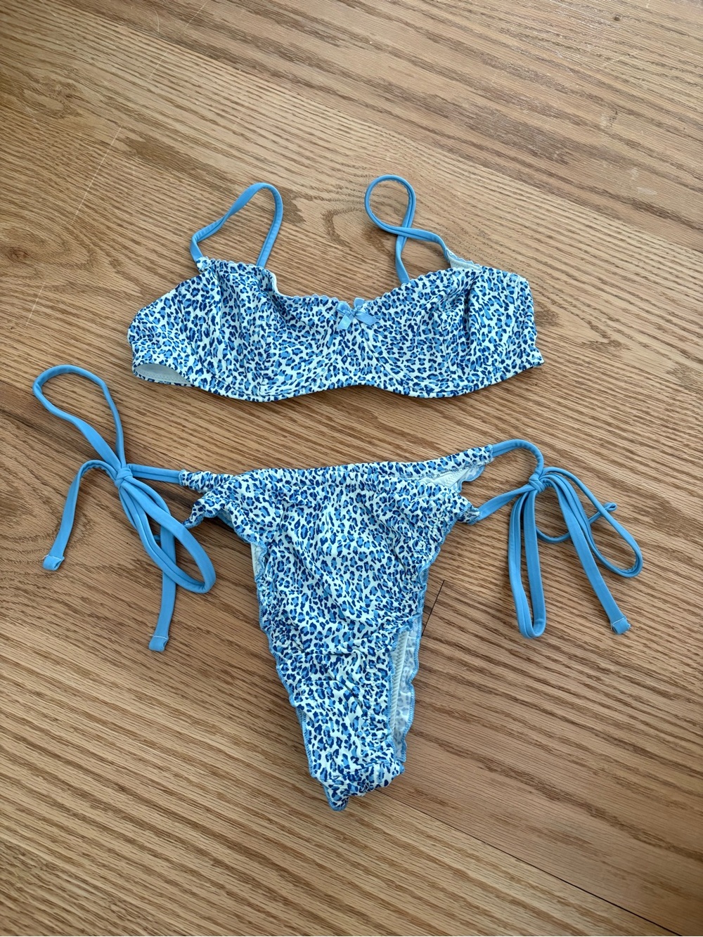 Frankie’s bikinis Blue Leopard Print Bikini
